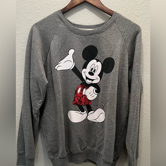 XL Grey Disney Mickey Crewneck Sweatshirt - Picture 1 of 3